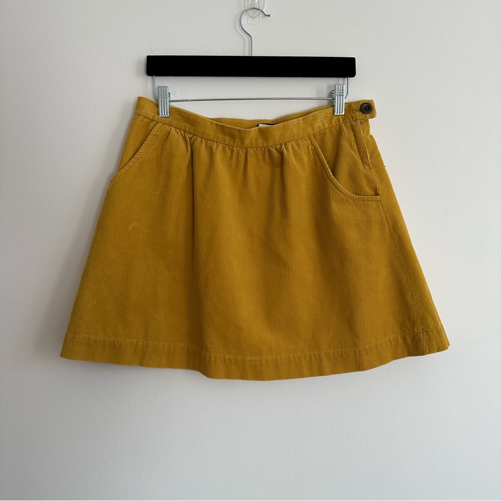 J Crew Corduroy Mustard Mini Skater Skirt | Size 4